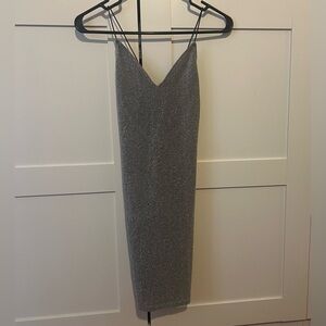 Divided H&M Shimmering Silver/Gray Mini Dress